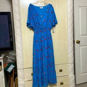 Women’s blue flowered dress